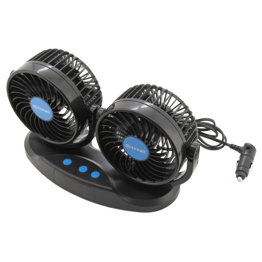 Ventilátor MITCHELL DUO 2x130mm 12V na přísavku, 07224