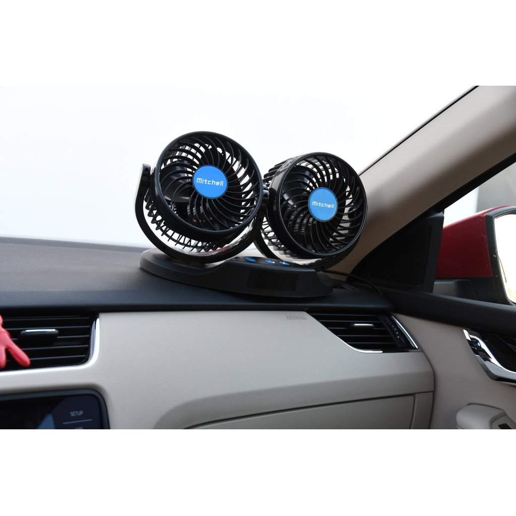 Ventilátor MITCHELL DUO 2x130mm 12V na přísavku, 07224
