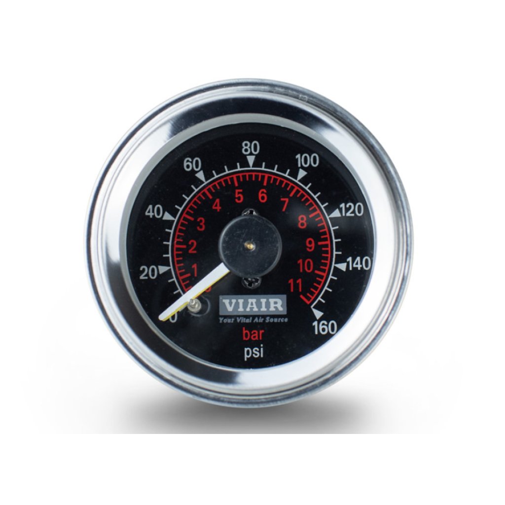 VIAIR ukazatel tlaku 2" dvojručičkový, černý, podsvícený, do 11 bar / 160 PSI