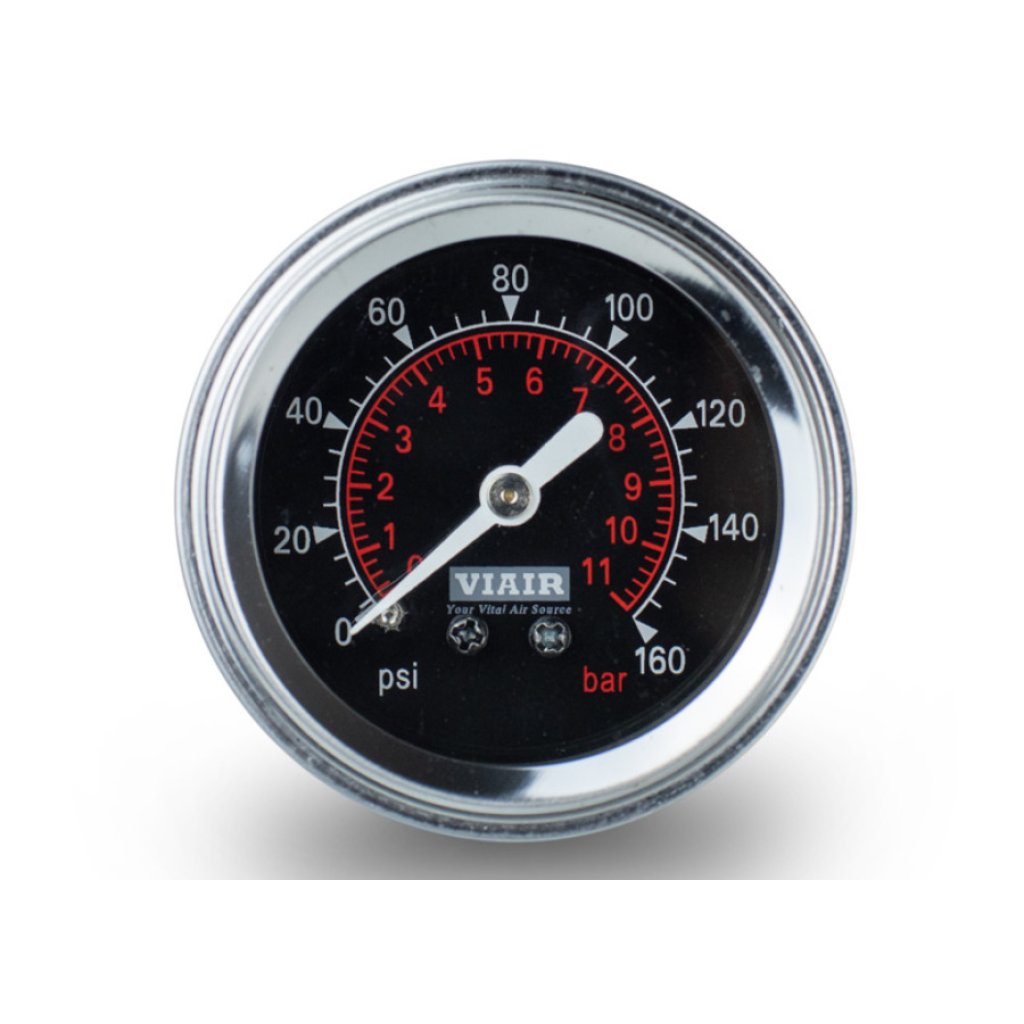 VIAIR ukazatel tlaku 2" jednoručičkový, černý, podsvícený, do 11 bar / 160 PSI