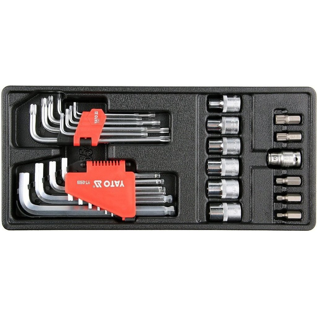 Vložka do zásuvky - imbus 2-12mm, torx T10-T50, 1/2" E10-E20, adaptéry M5- M12