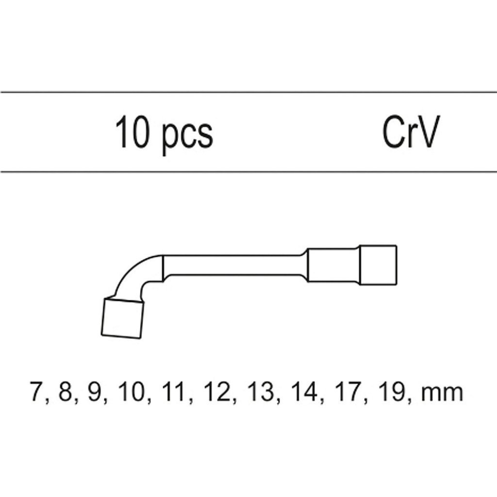 Vložka do zásuvky - klíče nástrčné 7-19 mm, 10 ks CrV