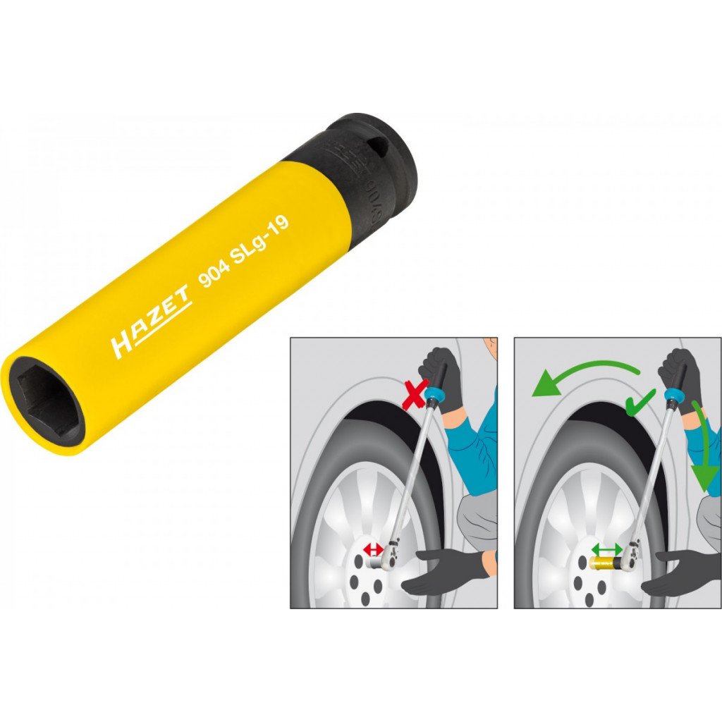 Vnitřní nástčný klíč 1/2" šestihranný 19 mm extra dlouhý Hazet (904 SLg-19) - HA203710