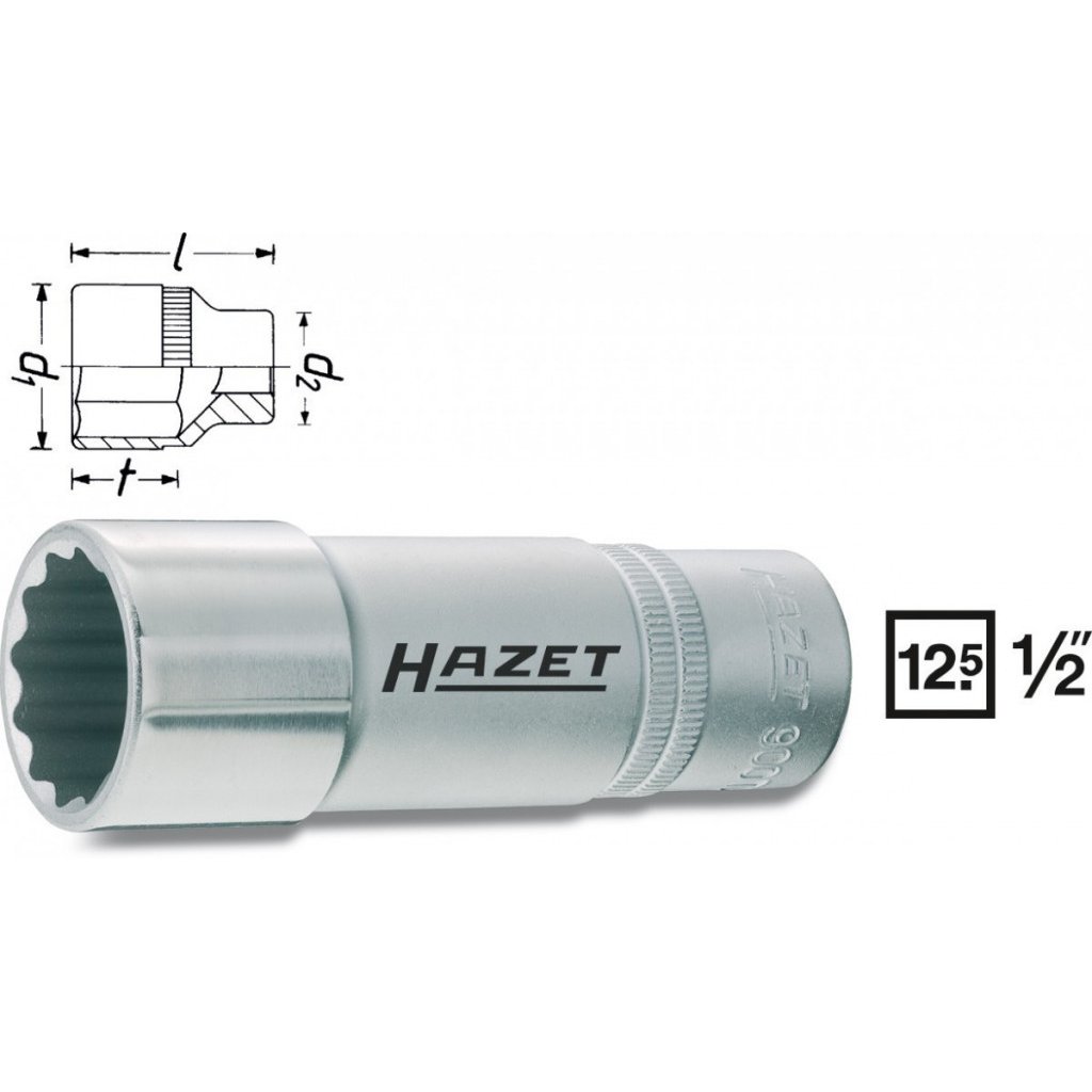 Vnitřní nástrčný klíč 1/2" dvanáctihranný 20.813/16 HAZET 900TZ-20.8-13/16 - HA045341