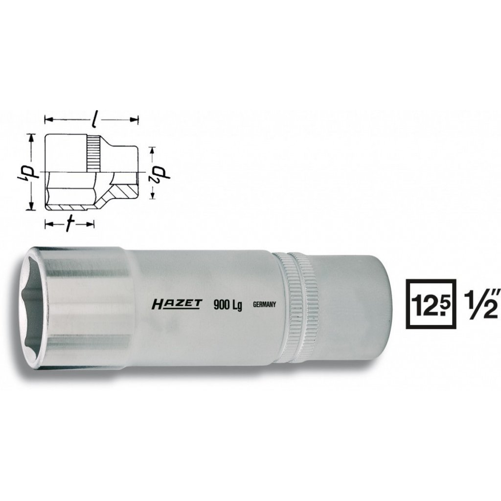 Vnitřní nástrčný klíč 1/2" šestihranný 16mm HAZET 900LG-16 - HA043910