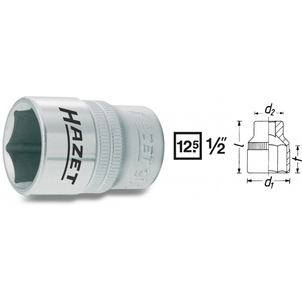 Vnitřní nástrčný klíč 1/2" šestihranný 23mm HAZET 900-23 - HA042869