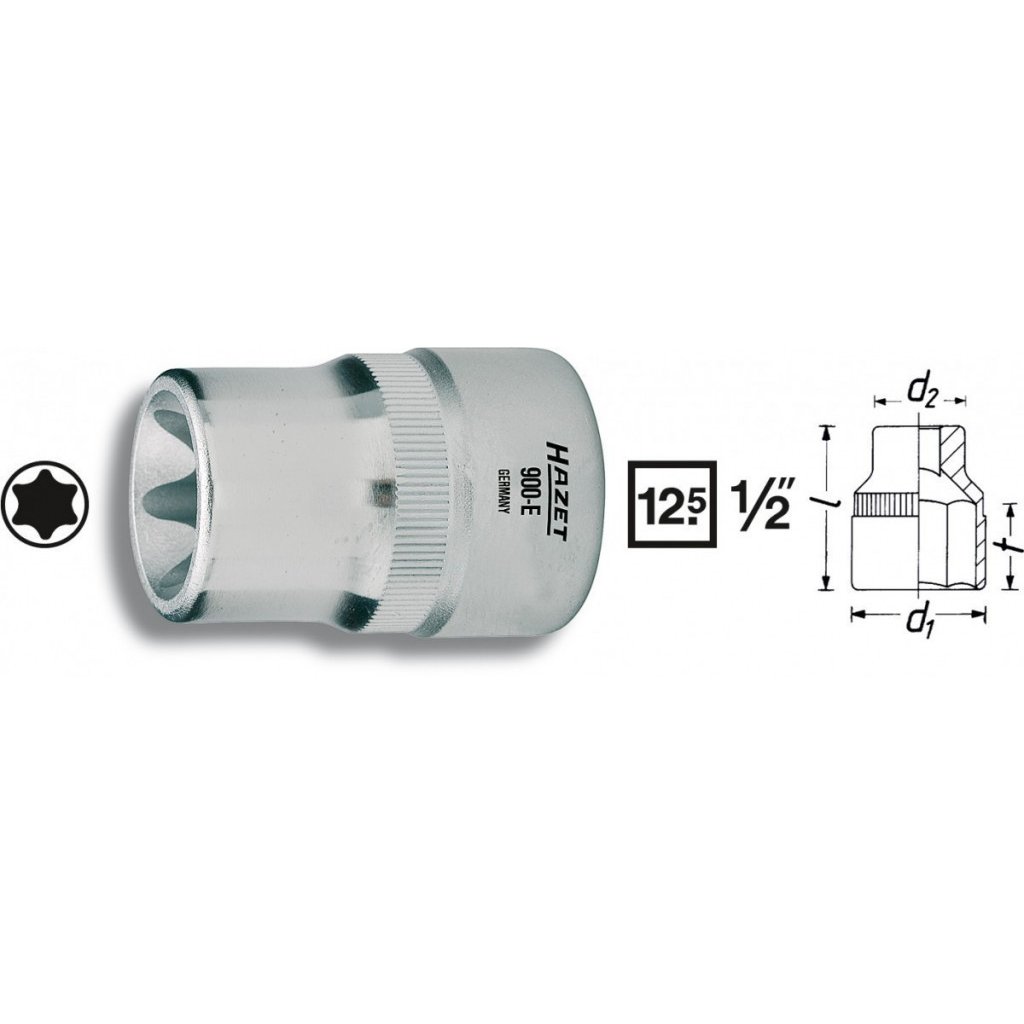 Vnitřní nástrčný klíč 1/2" TORX® E18 HAZET 900-E18 - HA043071