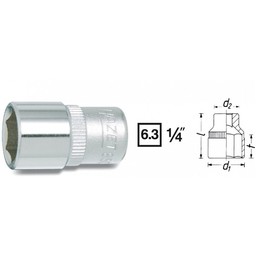 Vnitřní nástrčný klíč 1/4" šestihranný 5/16 HAZET 850A-5/16 - HA037513