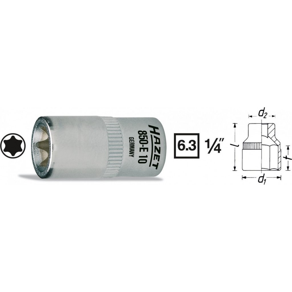 Vnitřní nástrčný klíč 1/4" TORX® E11 HAZET 850-E11 - HA036646