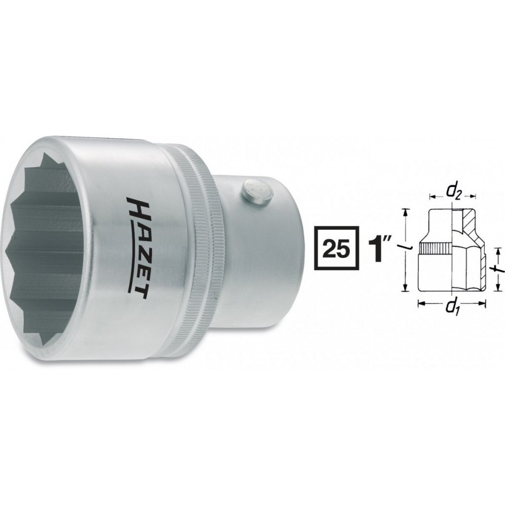 Vnitřní nástrčný klíč 1" dvanáctihranný 32mm HAZET 1100Z-32 - HA002511