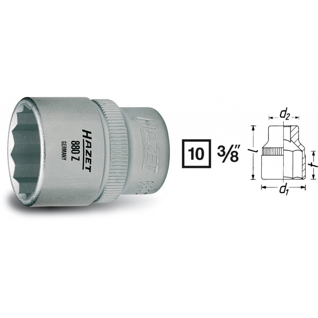 Vnitřní nástrčný klíč 3/8" dvanáctihranný 18mm HAZET 880Z-18 - HA041930