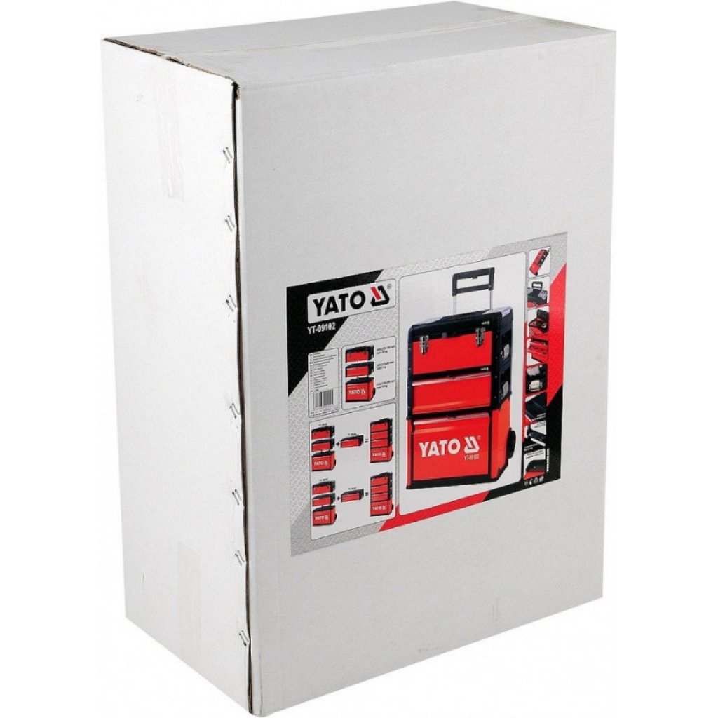 Vozík na nářadí 3 sekce, 2 zásuvky, nosnost 45kg - YT-09102