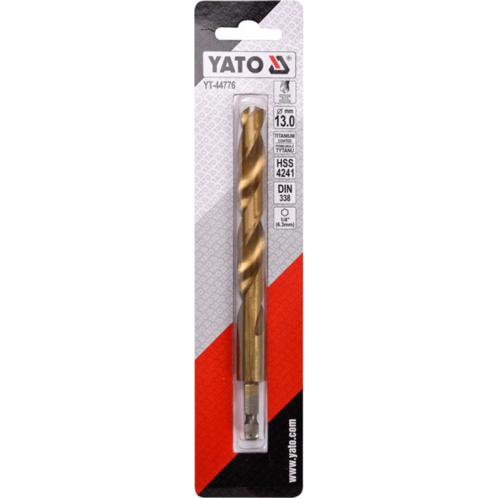Vrták na kov 13mm TITAN HEX 1/4", délka 151mm - YT-44776