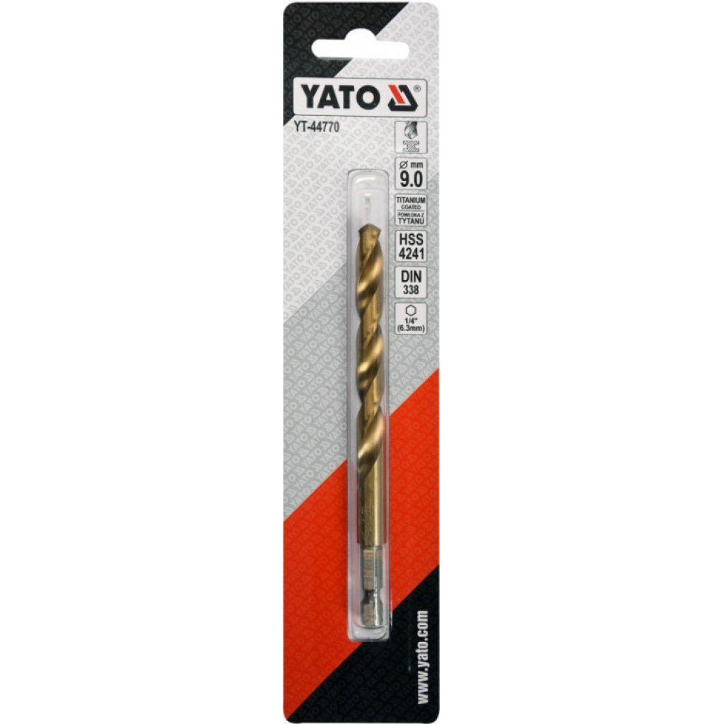 Vrták na kov 9mm TITAN HEX 1/4" - YT-44770