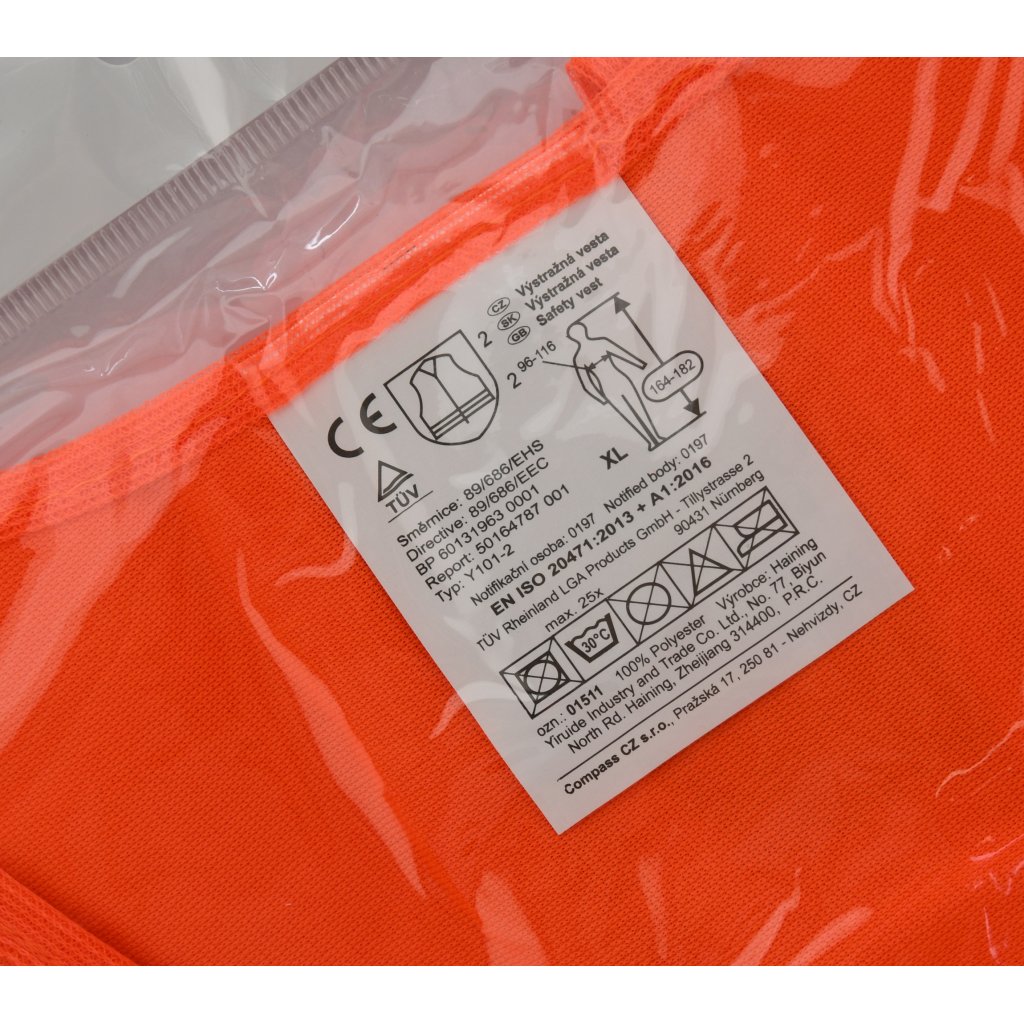 Výstražná reflexní vesta XL oranžová, 01511