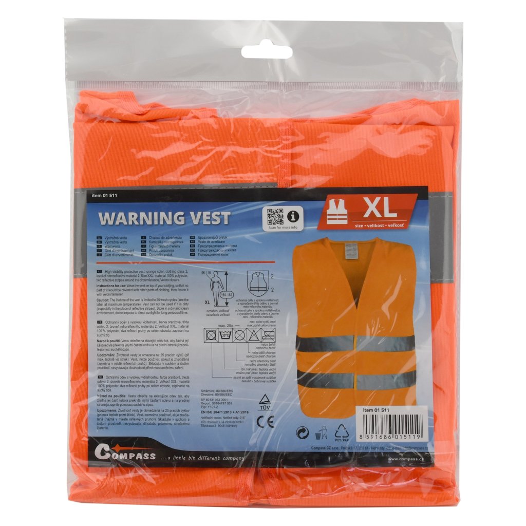 Výstražná reflexní vesta XL oranžová, 01511