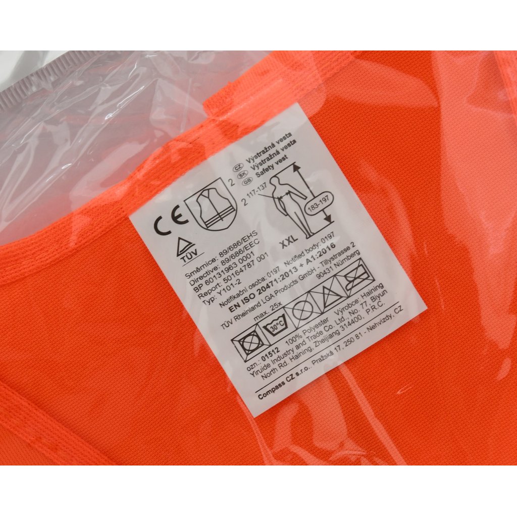 Výstražná reflexní vesta XXL oranžová, 01512