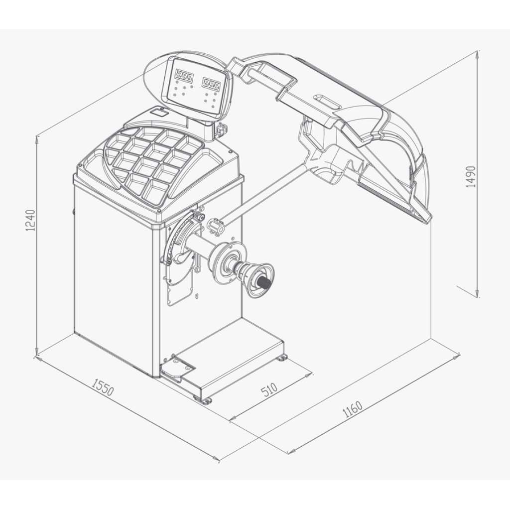 Vyvažovačka kol 10" - 28" CB67, automat 2D - F16113