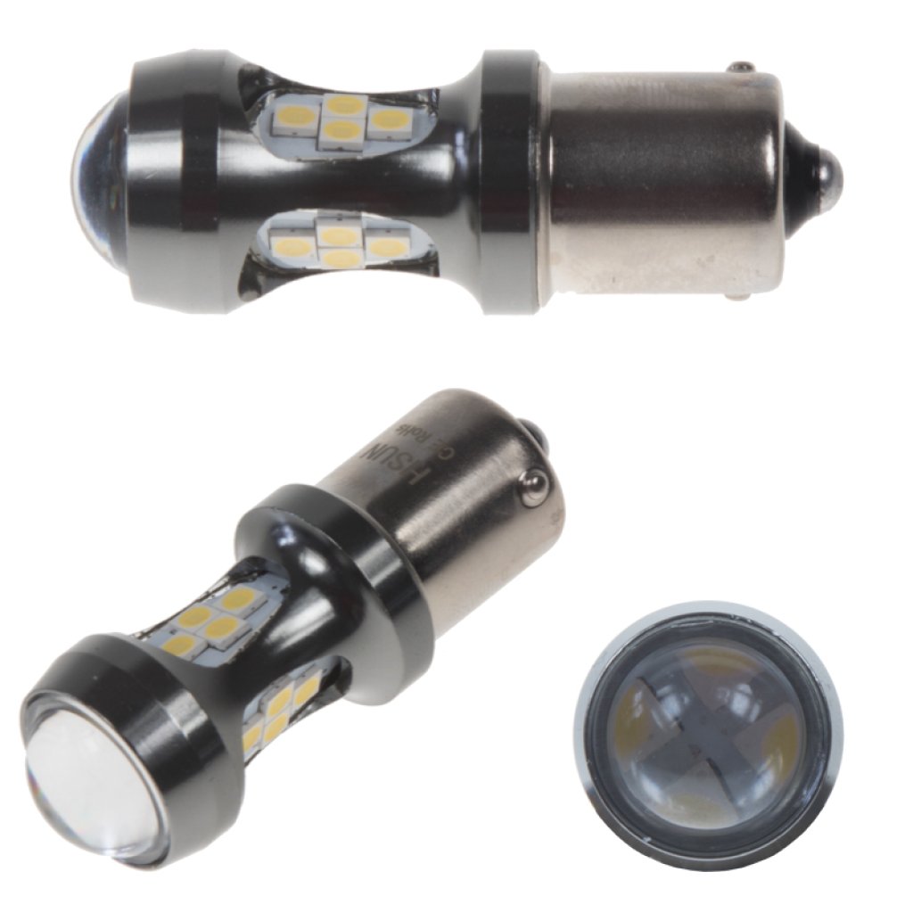 x LED BAU15s bílá, 12-24V, 16LED/3030SMD