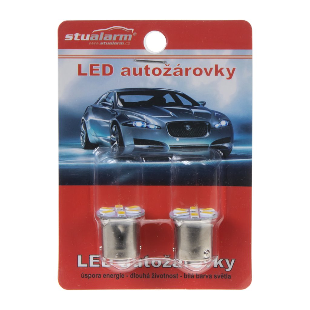 x LED BAU15s bílá, 12V, 6LED/5630SMD