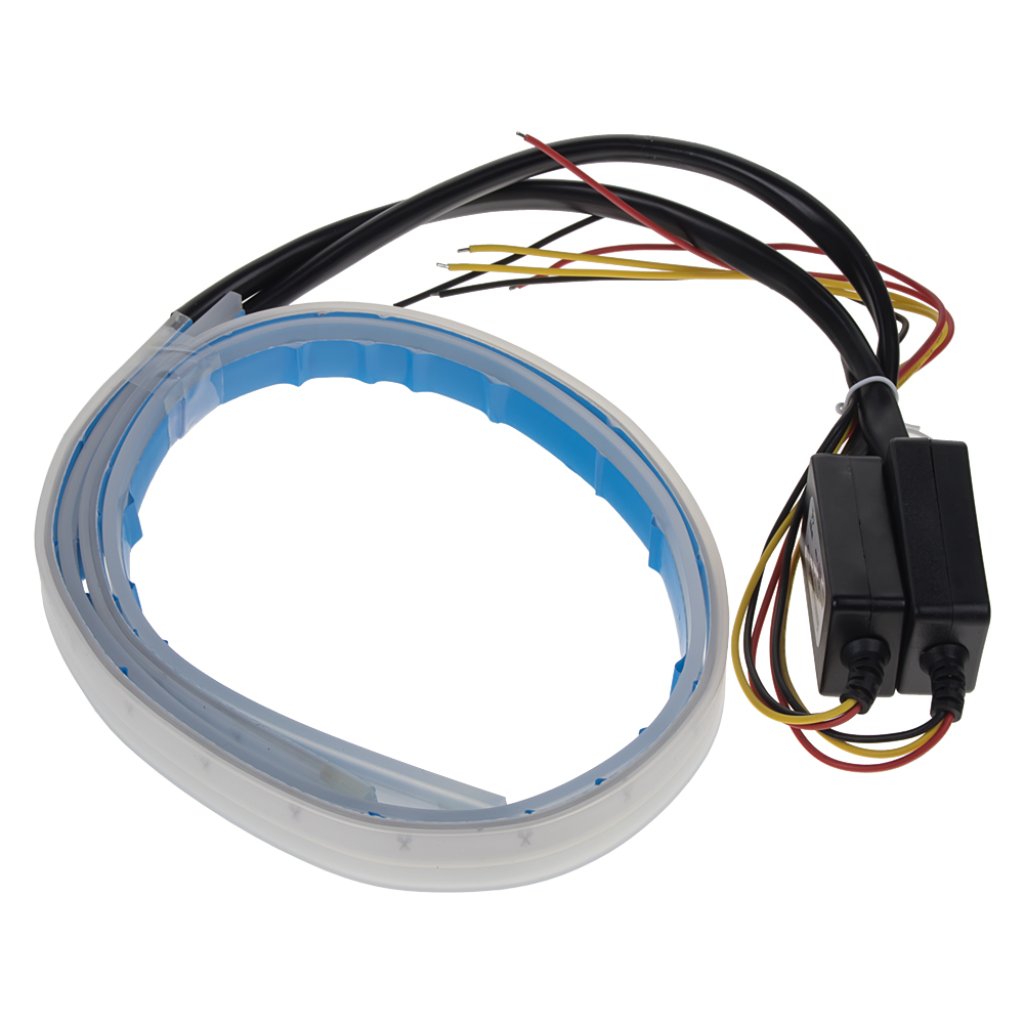 x LED pásek, dynamické blinkry oranžová / poziční světla bílá, 45 cm