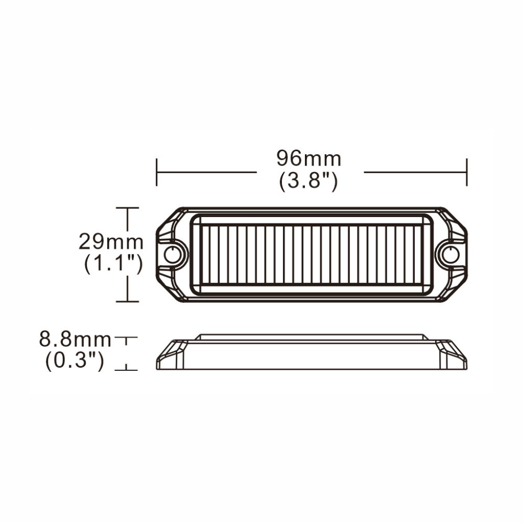 x SLIM výstražné LED světlo vnější, oranžové, 12-24V, ECE R65