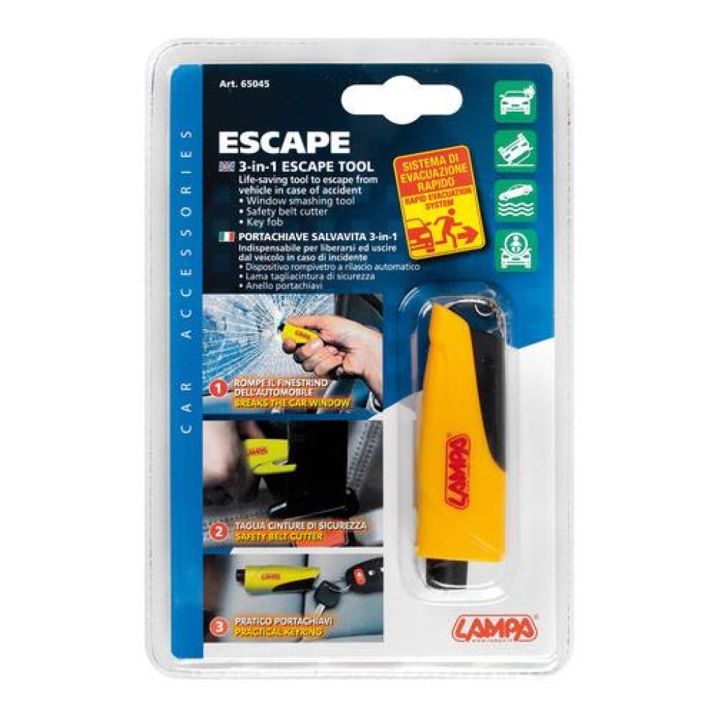 Záchranná bezpečnostní klíčenka ESCAPE 3v1, 65045