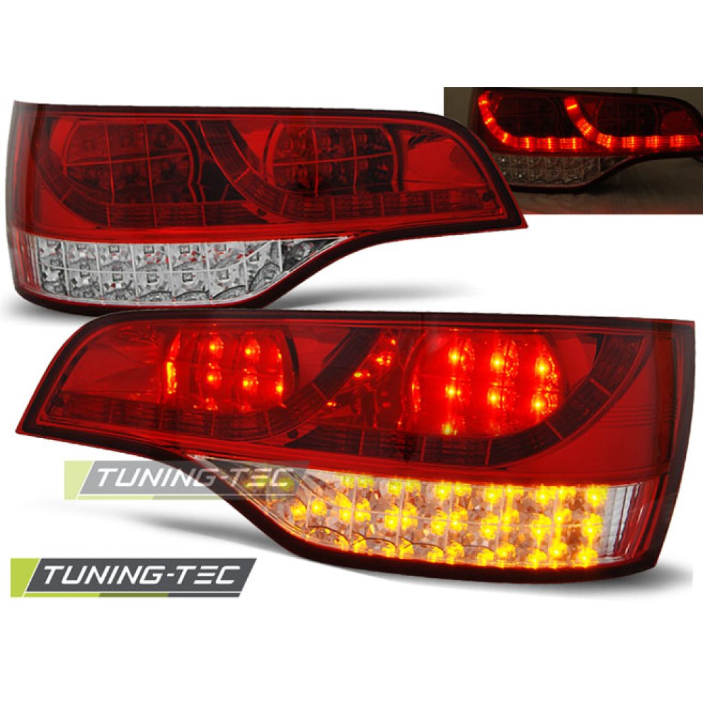 Zadní světla LED Audi Q7 05-09 červená/chrom