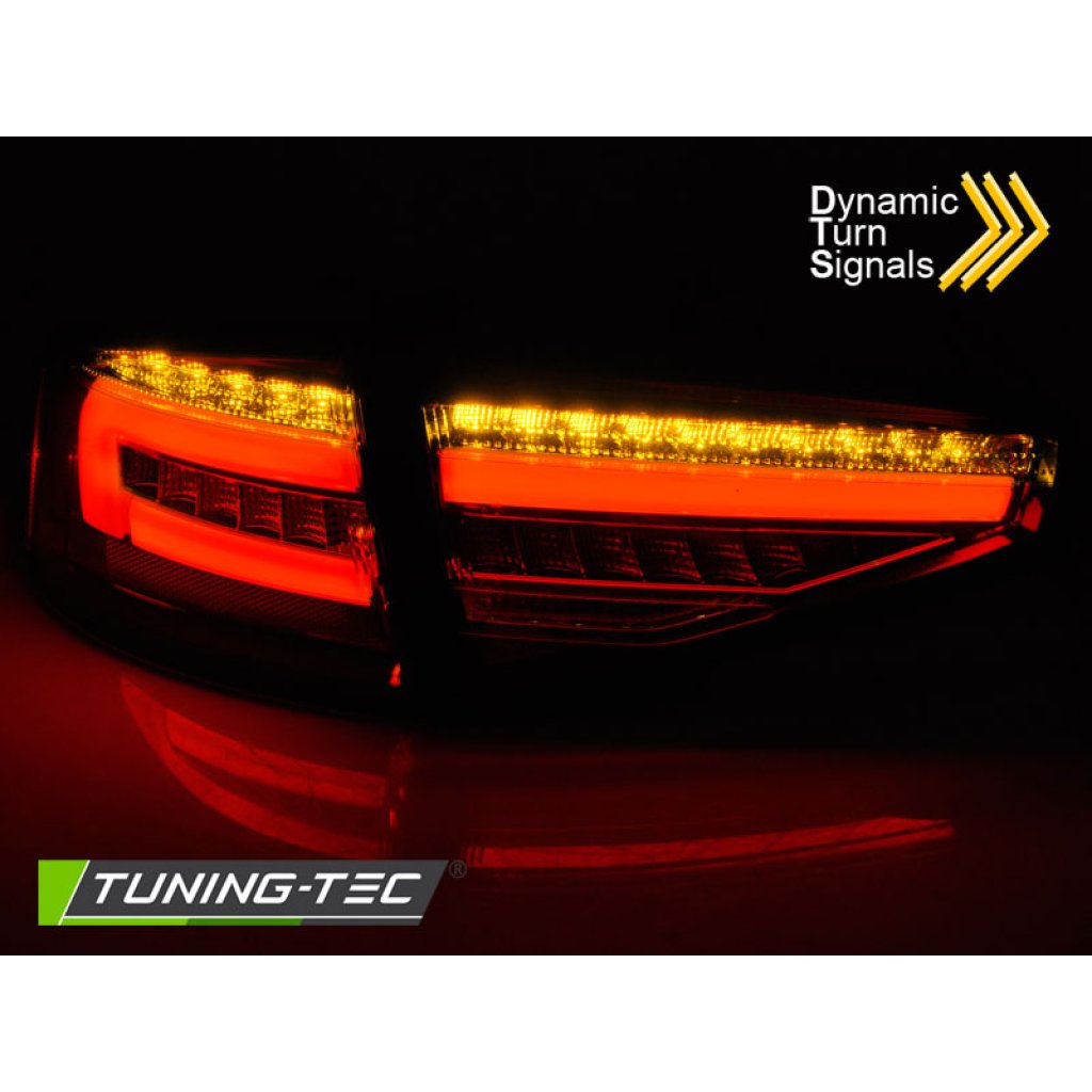 Zadní světla LED BAR a dynamickým blinkrem,AUDI A4 B8 12-15 sedan červená/kouřová