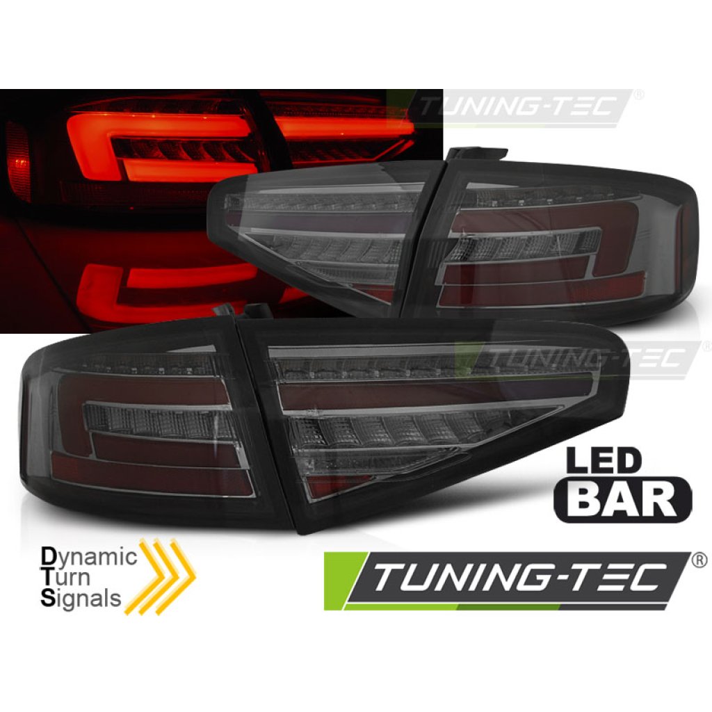 Zadní světla LED BAR a dynamickým blinkrem,AUDI A4 B8 12-15 sedan kouřová