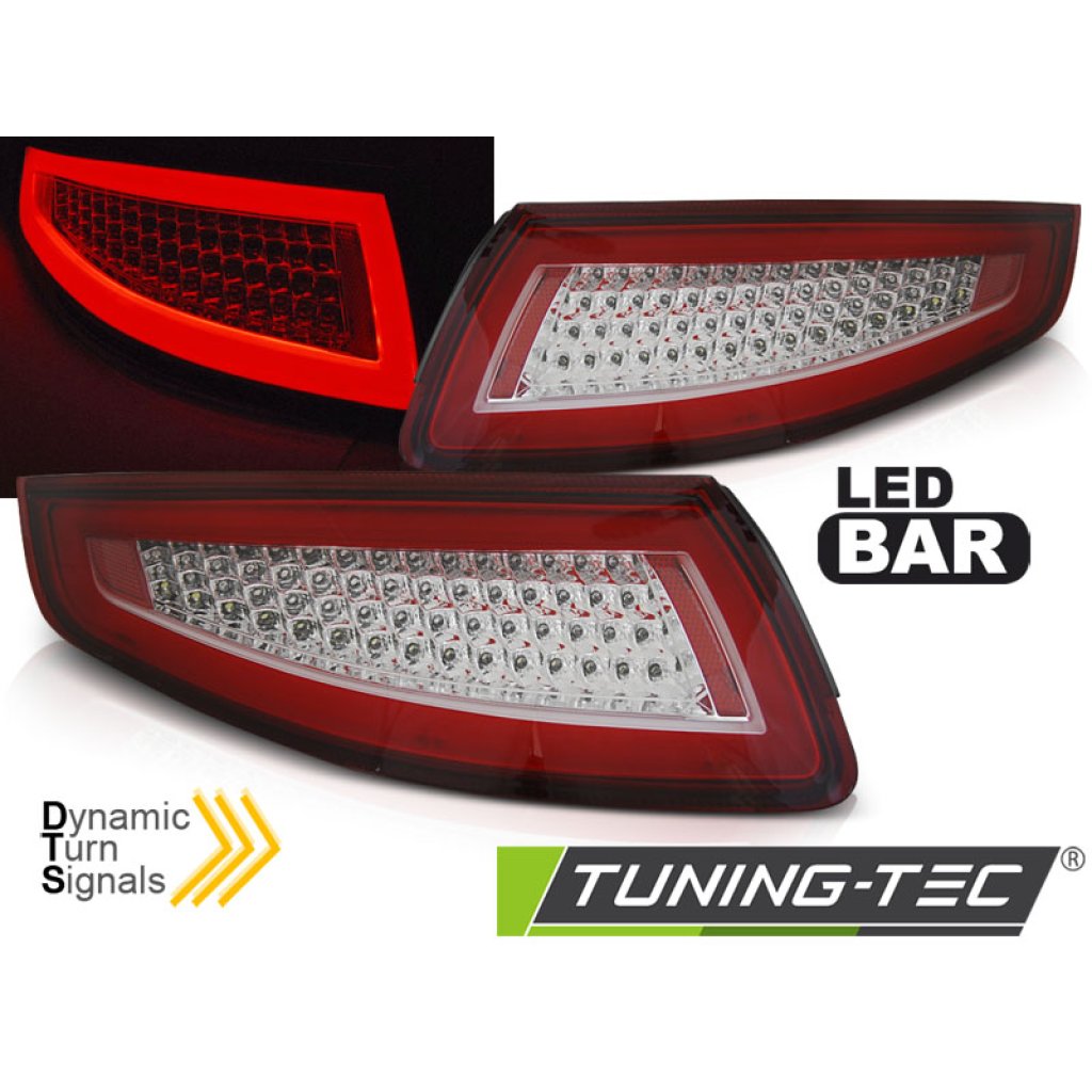 Zadní světla LED BAR a dynamickým blinkrem, Porsche 911 997 04-09 červená/bílá