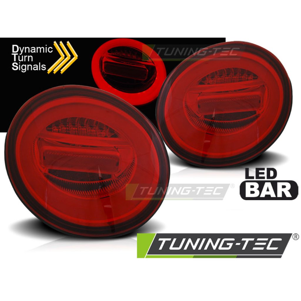 Zadní světla LED BAR a dynamickým blinkrem, VW New Beetle 98-05 červená