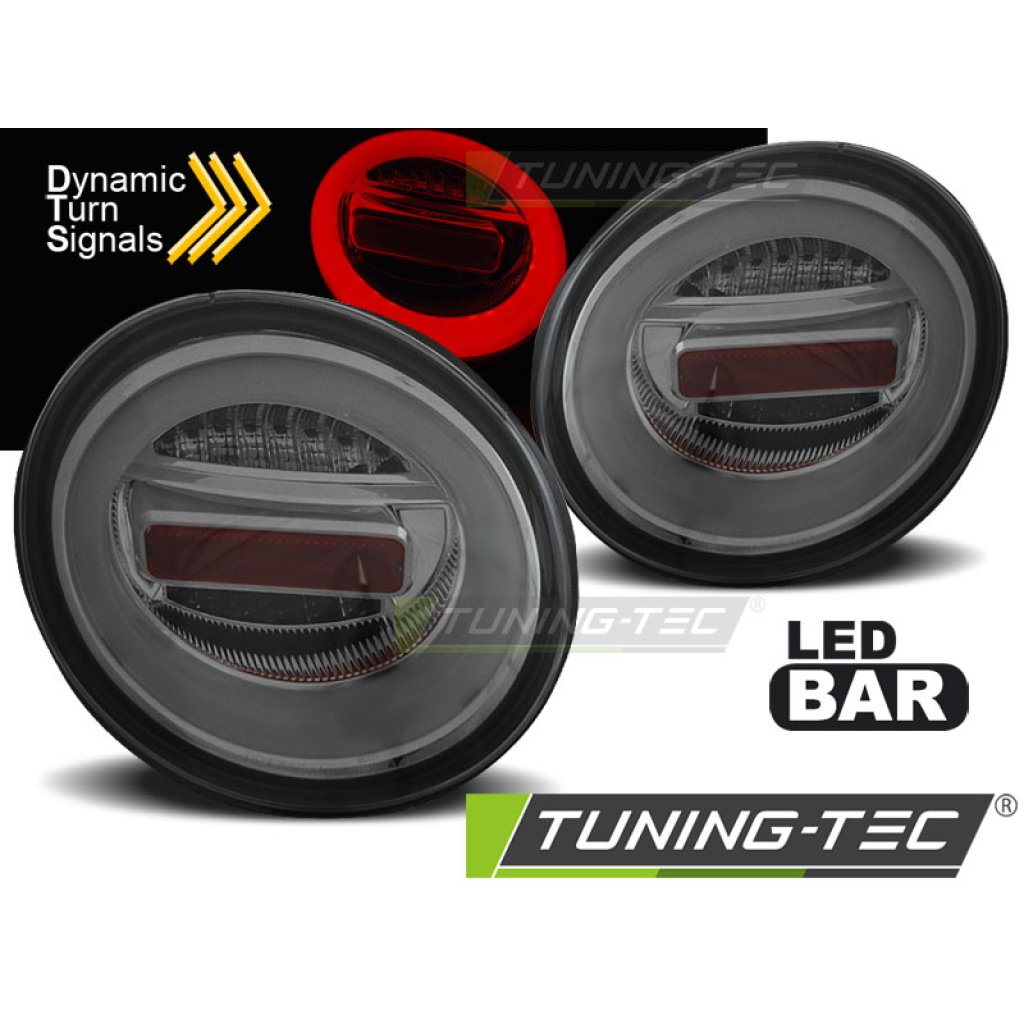 Zadní světla LED BAR a dynamickým blinkrem, VW New Beetle 98-05 kouřová