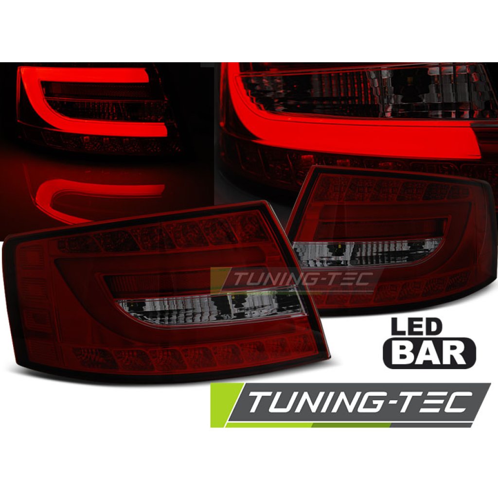 Zadní světla LED bar Audi A6 C6 04-08 sedan 6-pin červená/kouřová