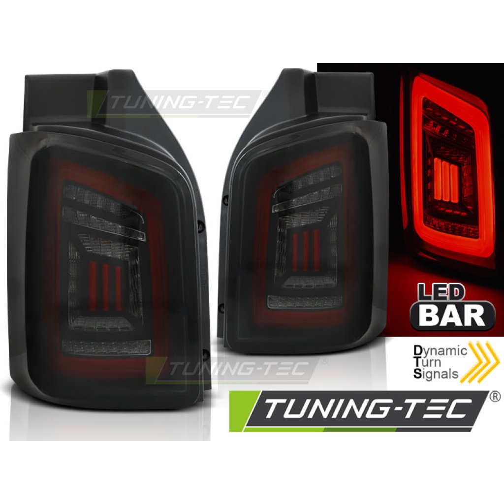Zadní světla LED BAR DTS VW T5 03-15 2-dílné dveře černá/červená/kouřová