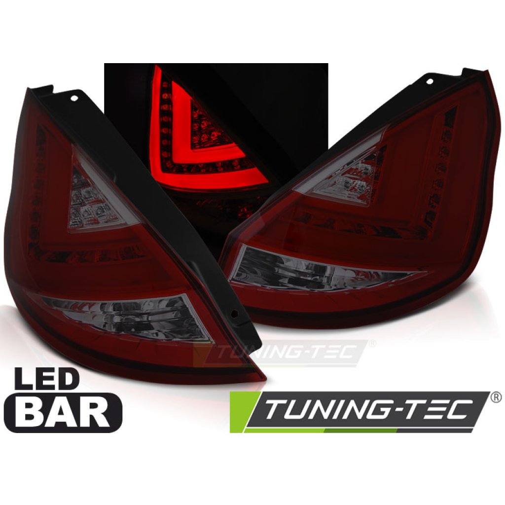 Zadní světla LED BAR Ford Fiesta MK7 12-15 červená/kouřová