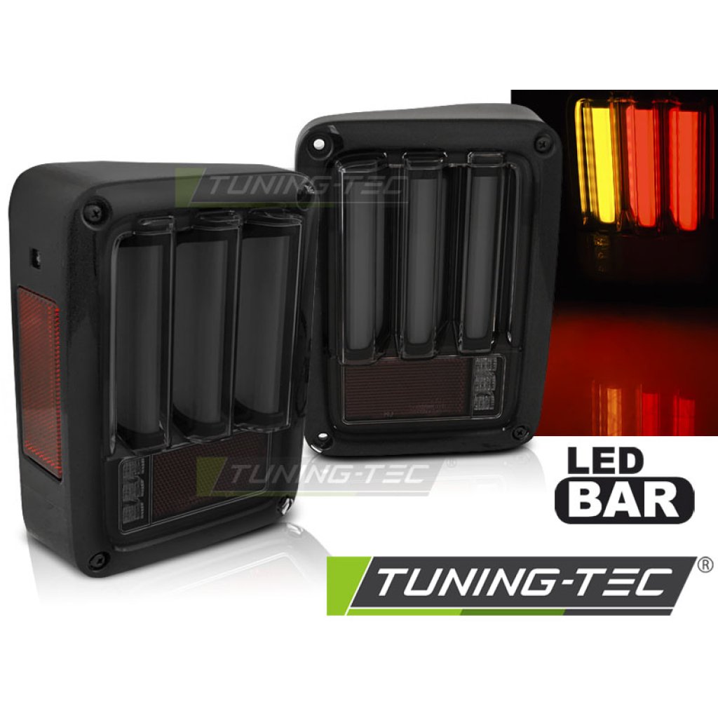 Zadní světla LED BAR Jeep Wrangler JK 07-18 černá/kouřová
