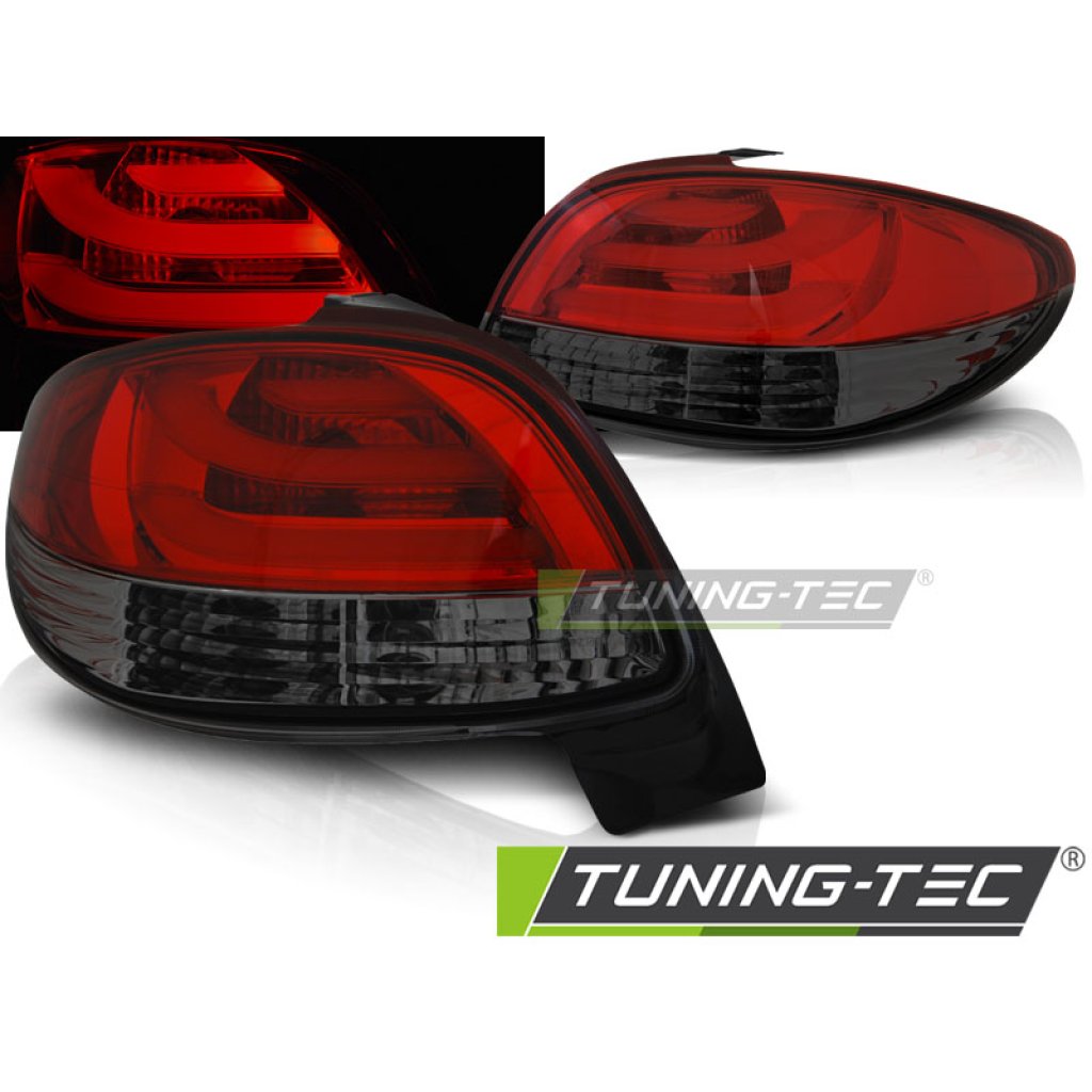 Zadní světla LED BAR Peugeot 206 98- červená/kouřová