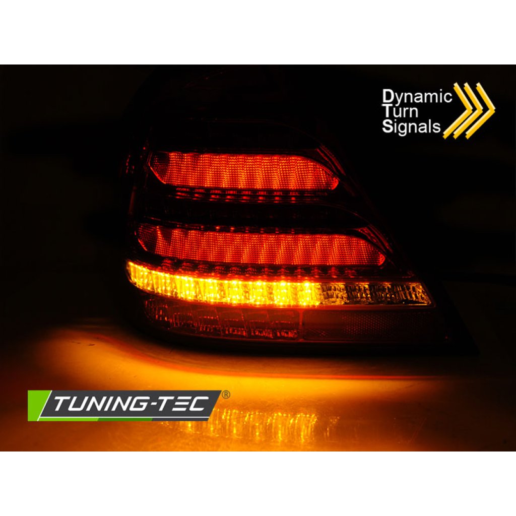 Zadní světla LED bar, s dynamickým blinkrem pro Mercedes C W203 00-04 kouřová