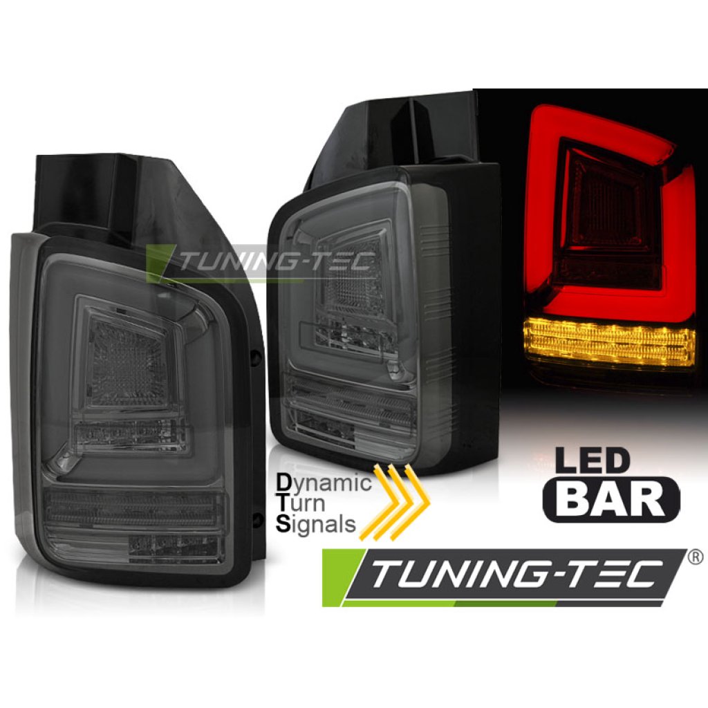 Zadní světla LED BAR s dynamickým blinkrem VW T6 15-19 kouřová (žárovky)