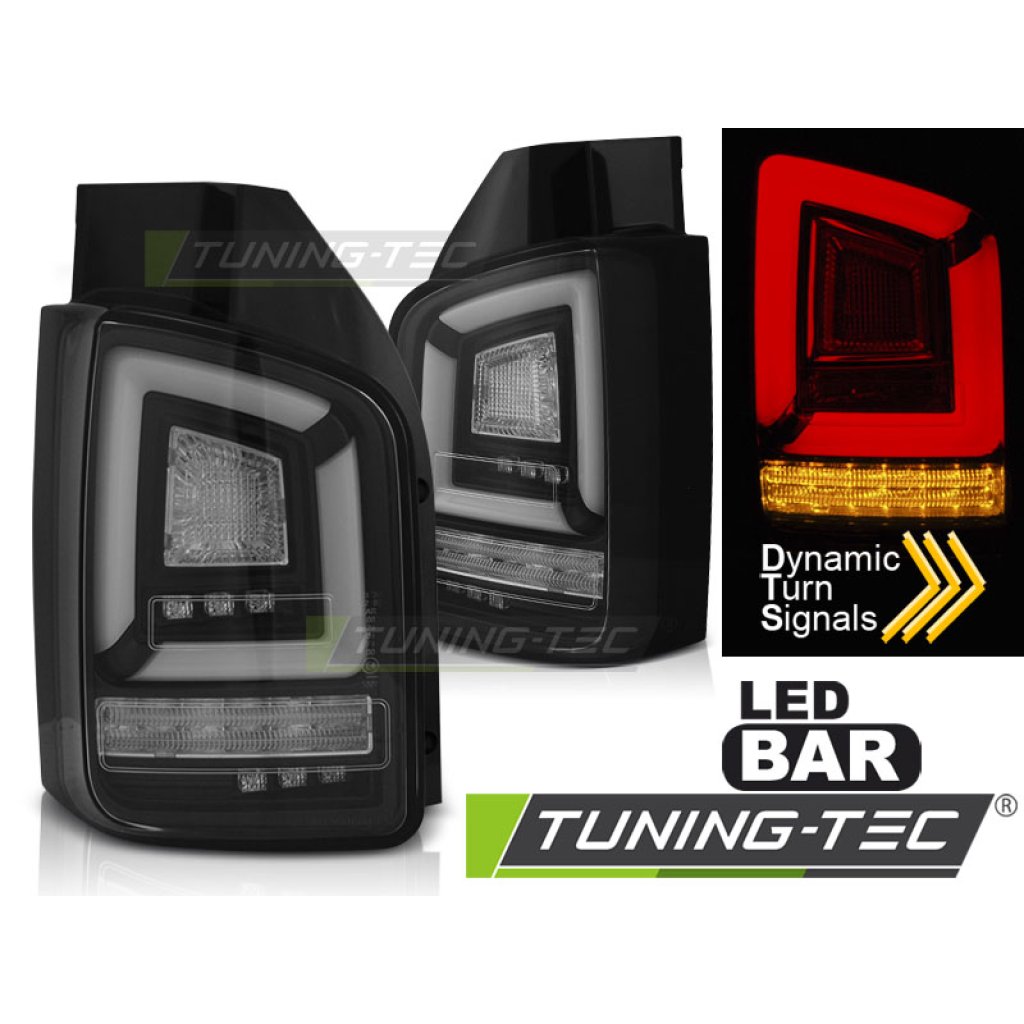 Zadní světla LED BAR s LED s SEQ blinkrem VW T5 03-09 černá