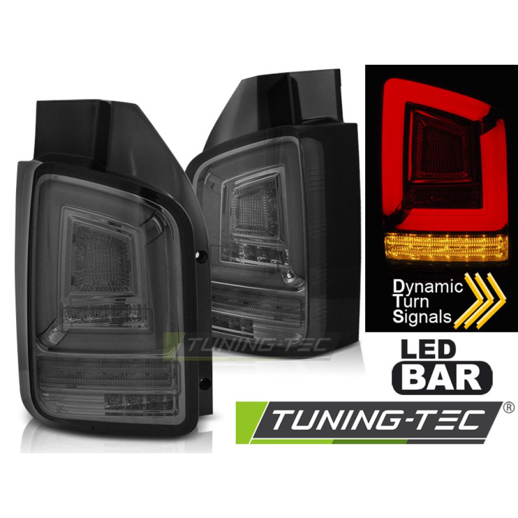 Zadní světla LED BAR s LED s SEQ blinkrem VW T5 10-15 kouřová