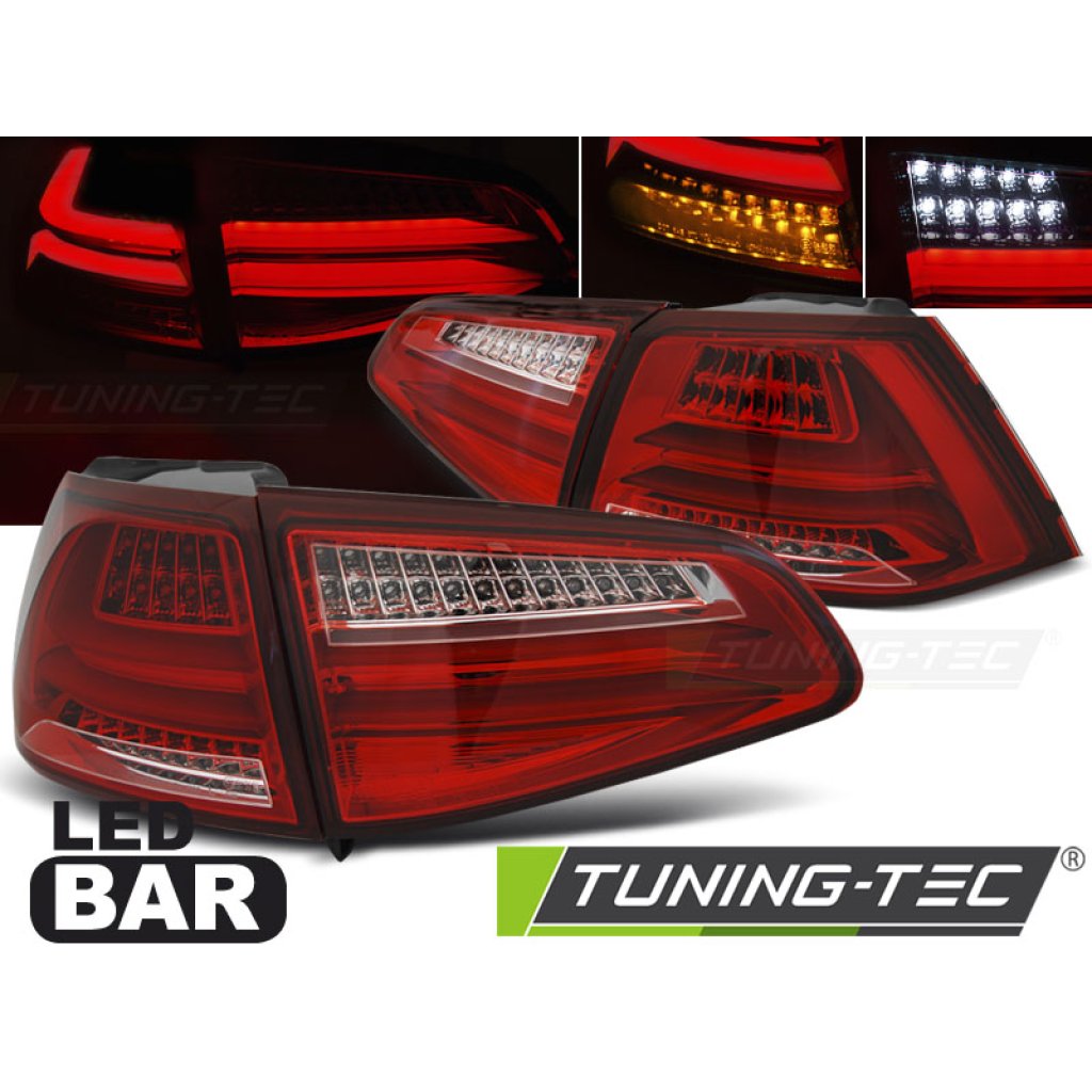 Zadní světla LED bar VW Golf 7 červená