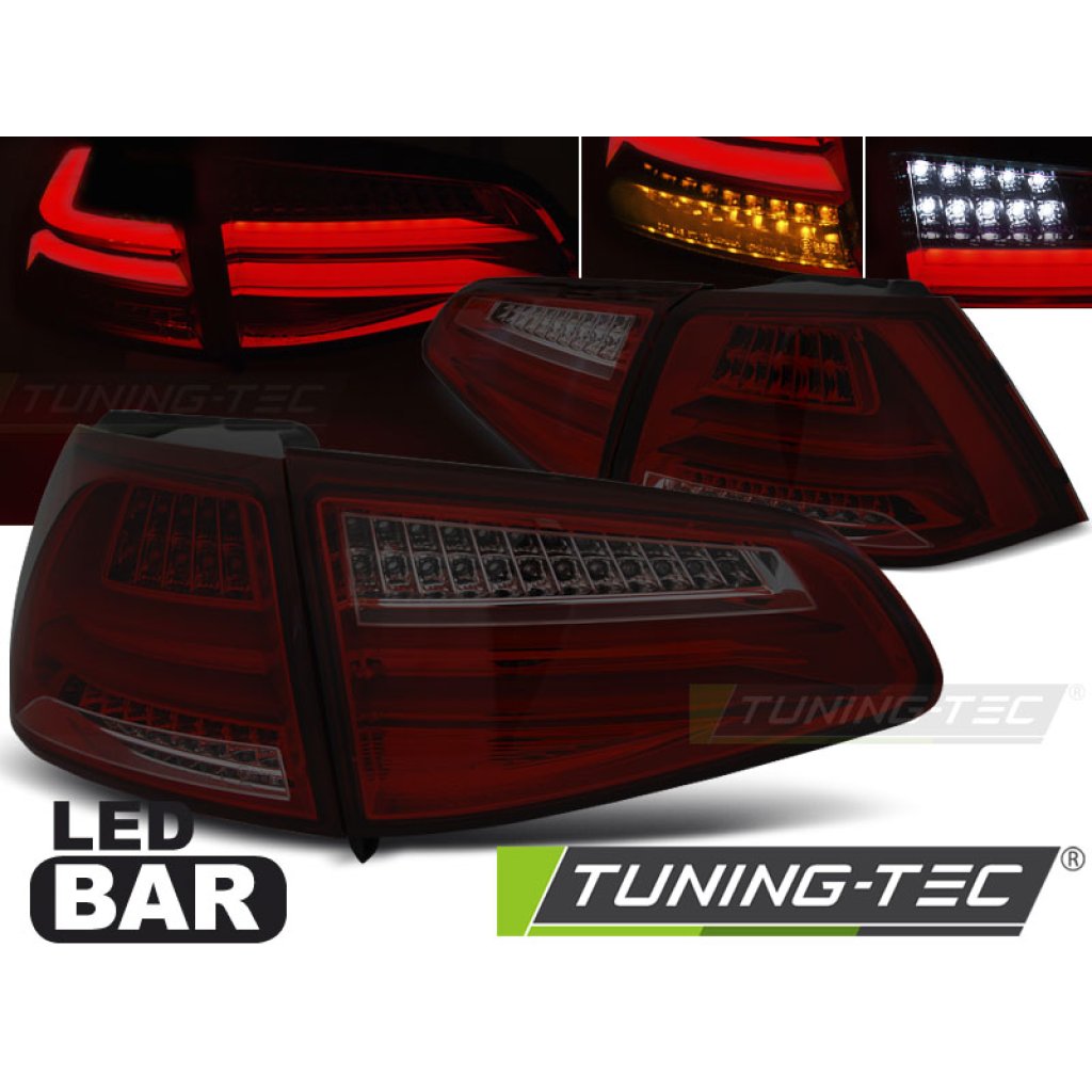 Zadní světla LED bar VW Golf 7 červená/kouřová