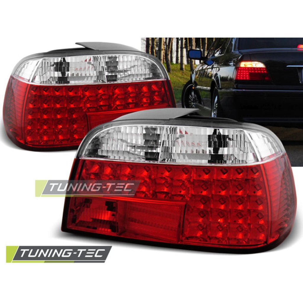 Zadní světla LED BMW E38 95-02 červená/chrom