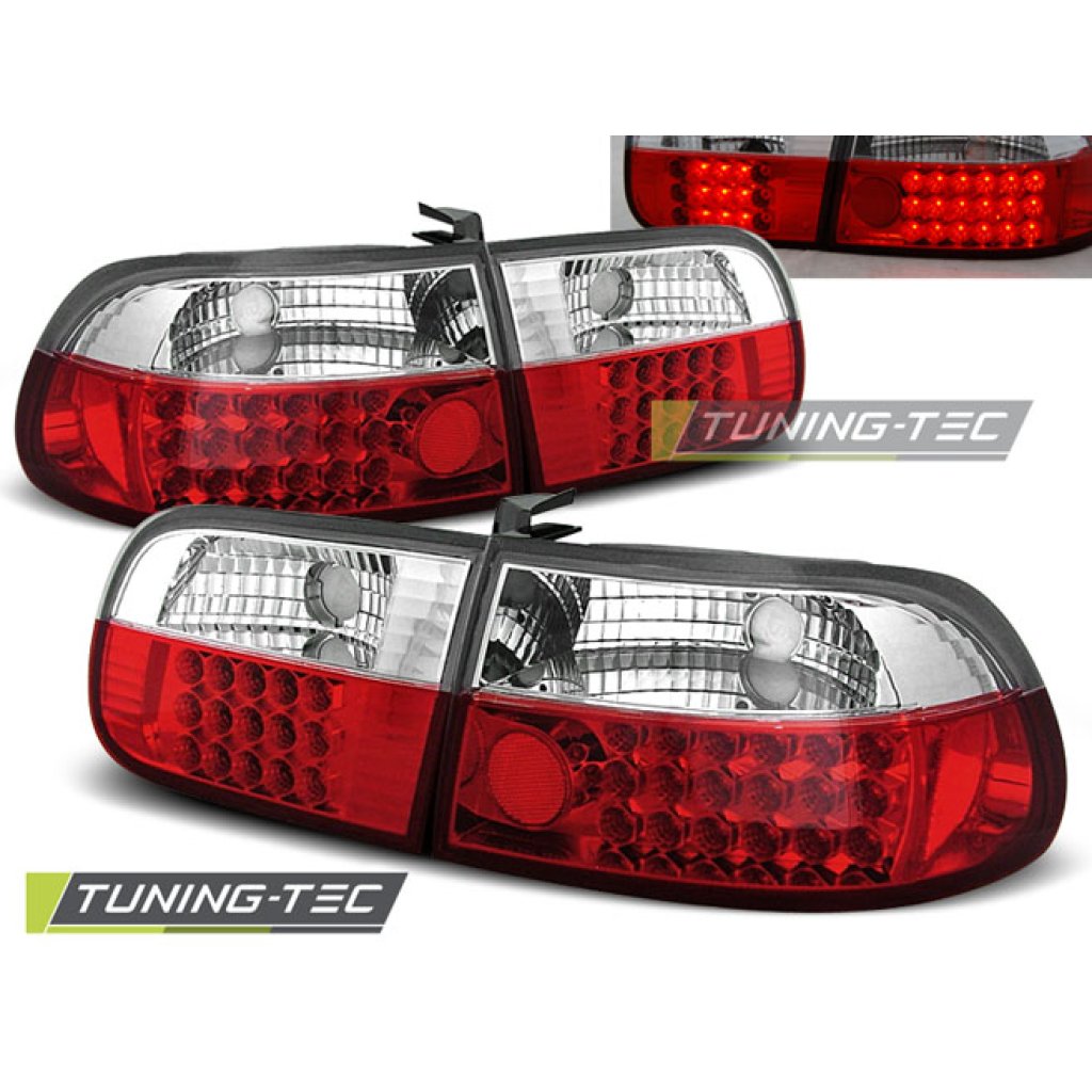 Zadní světla LED Honda Civic 3dv. 92-95 červená/chrom