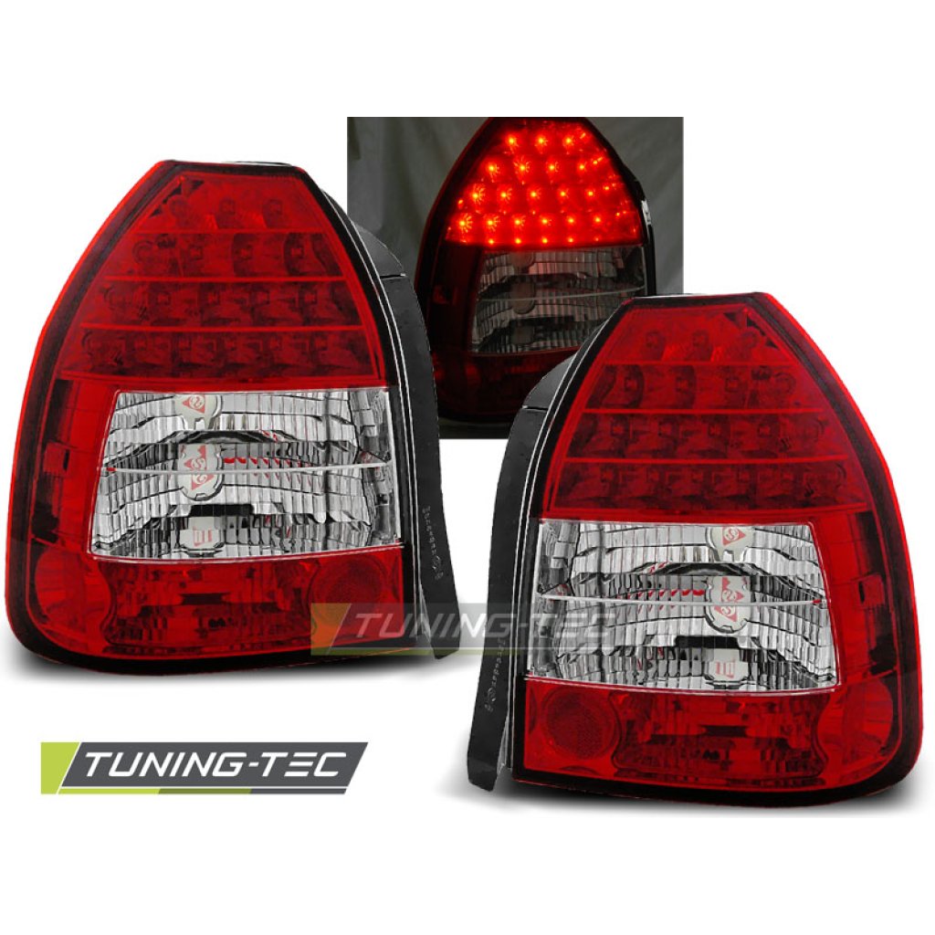 Zadní světla LED Honda Civic 3dv. 96-00 - červená/chrom