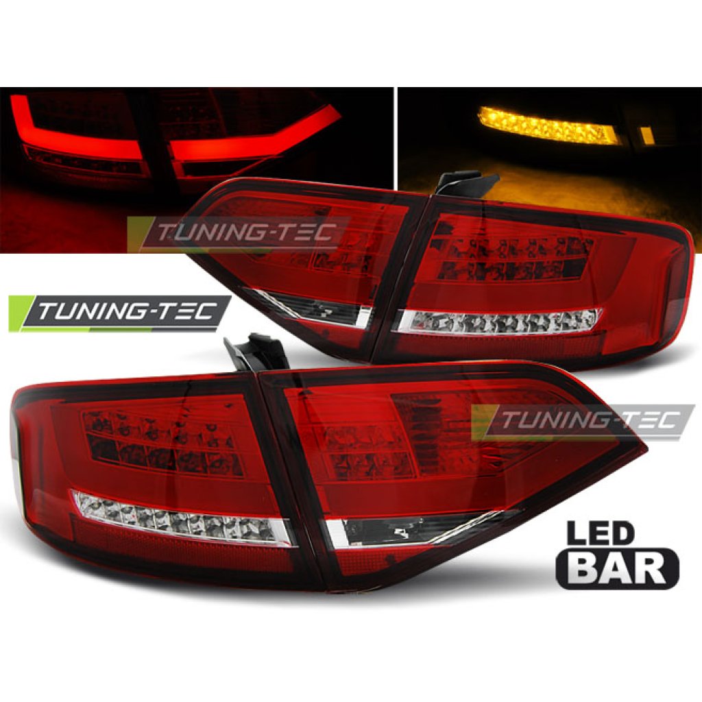 Zadní světla LED Lightbar AUDI A4 B8 08-11 červená