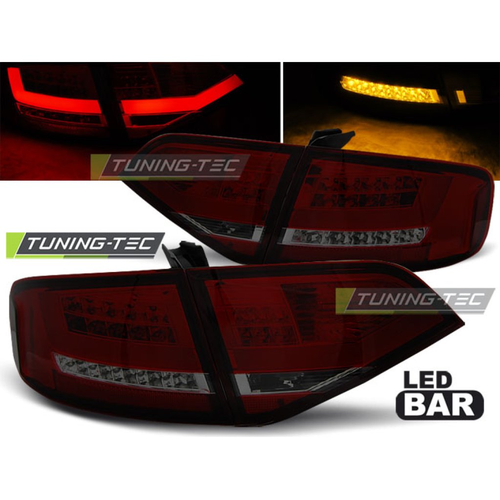 Zadní světla LED Lightbar AUDI A4 B8 08-11 červená /kouřová