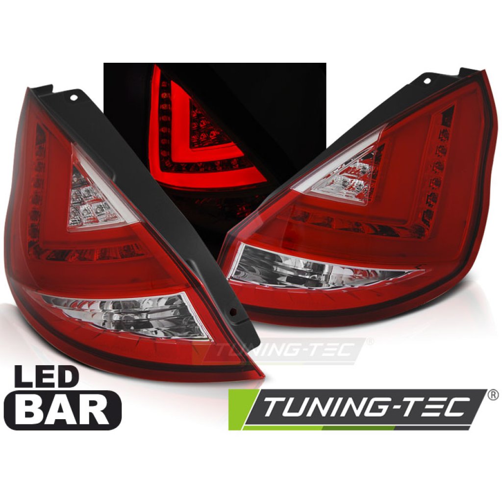 Zadní světla LED Lightbar Ford Fiesta MK7 08- červená/chrom